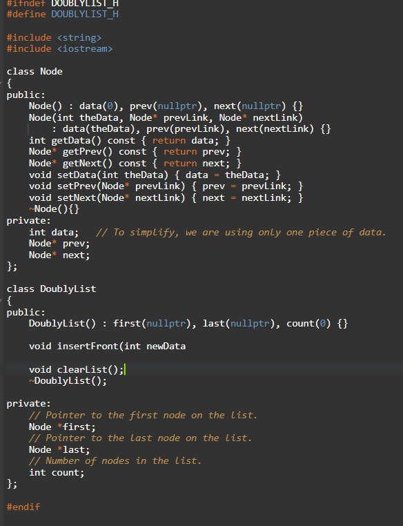 calling object. This will require resetting the pointer ptrToFirst, and last if