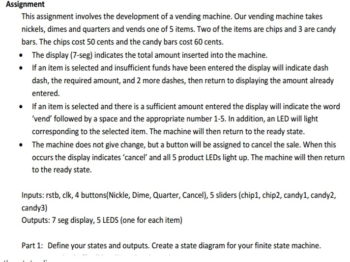  PROGRAM STATE DIAGRAM Assignment This assignment involves the development of a
