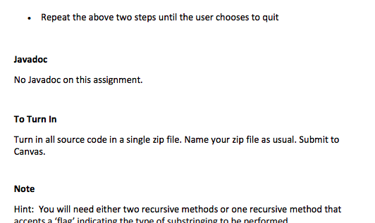 substrings of a given String For example, the substrings of the string