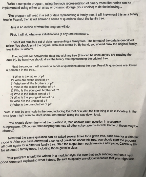  In c++ Write a complete program, using the node representation of