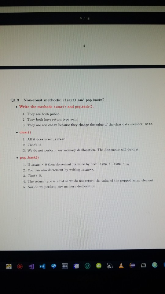 to do private int -capacity: int .8ize; intvec; . The class has