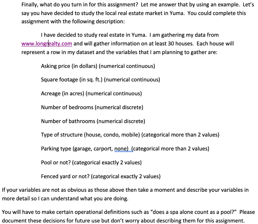 first Data Analysis Assignment I would like to you to do 3