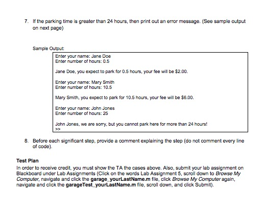 (in class) CSCI 251 Problem Statement A parking garage charges a $2.00