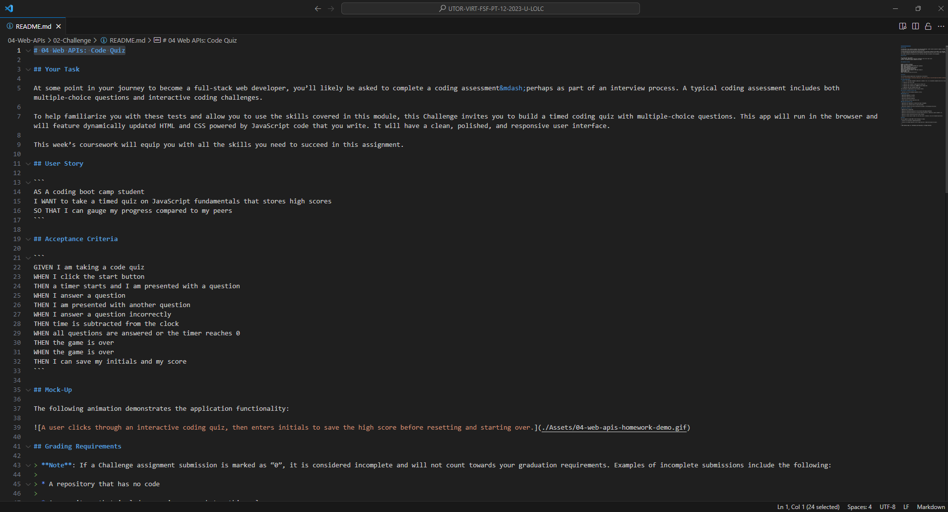  I need Solution for # 04 Web APIs: Code Quiz04-Web-APIs >02-Challenge
