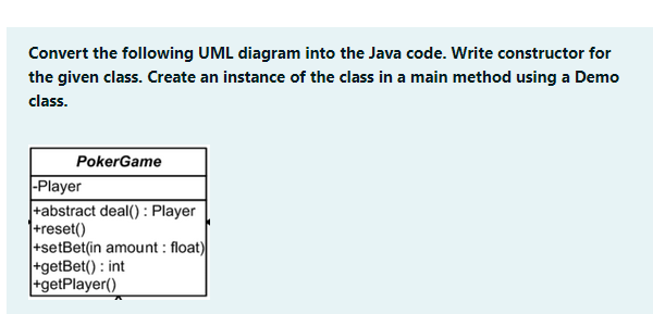Note: Program is in JAVA please.. Thats all the question that