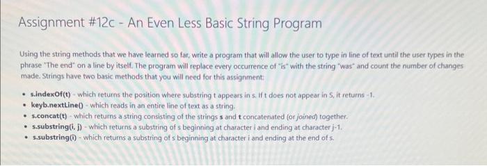 Java please with comments (input and output) Assignment \#12c - An Even
