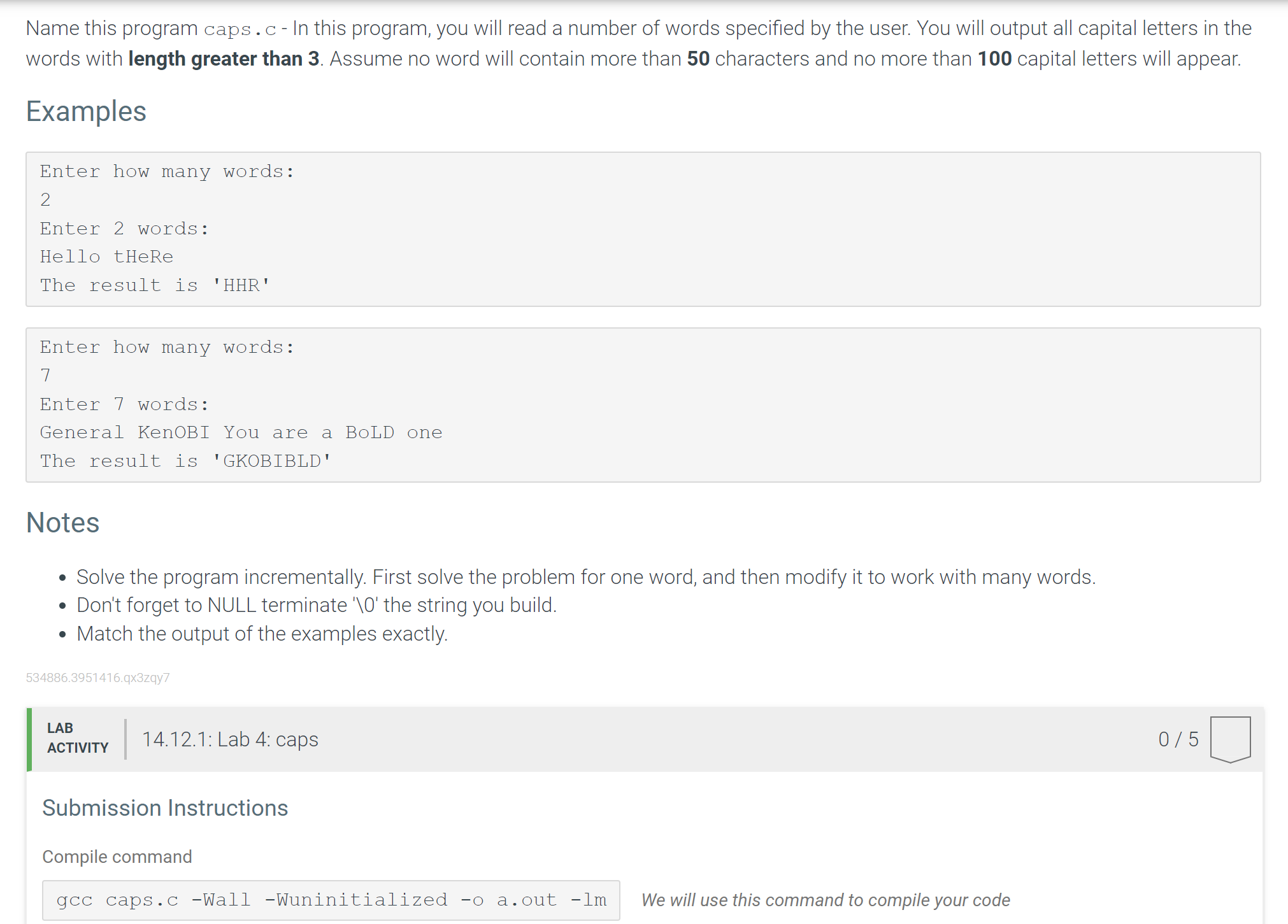  In c program: Name this program caps.c - In this program,