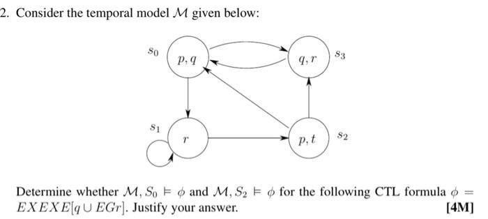 2. Consider the temporal model M given below: So 83 P.9