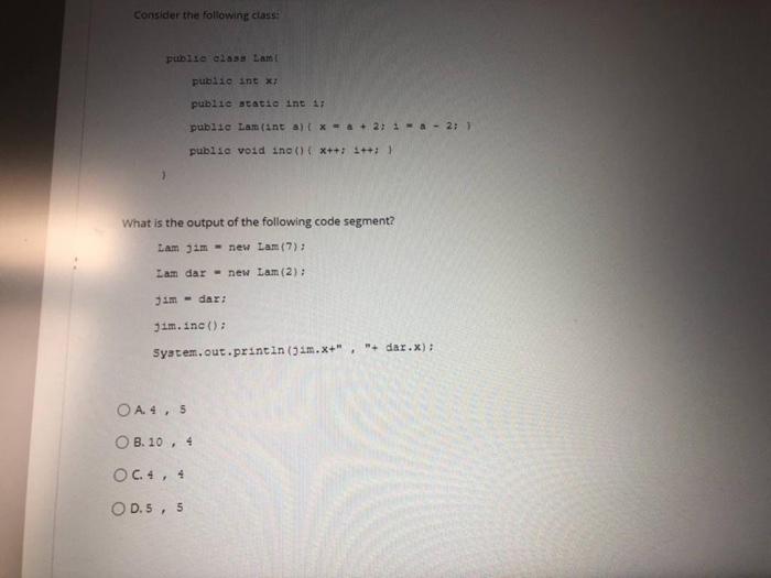 : return this: 5 Also, assume that a test class with a