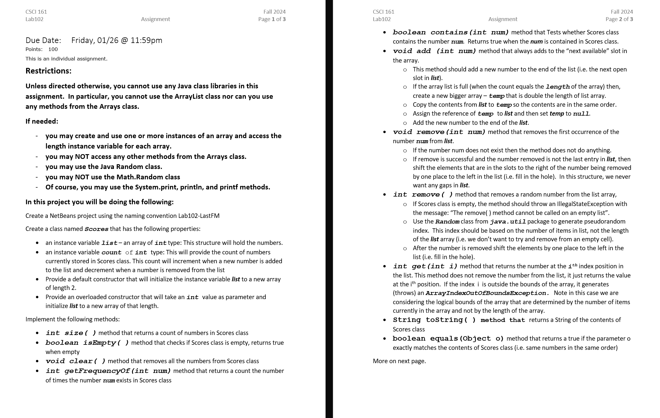  Please code using Java NetBeans boolean contains (int num) method that