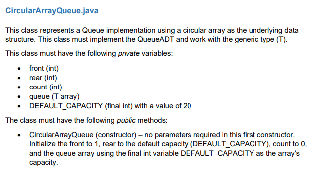 I asking to put the encode and decode methods in the CiruclarArrayQueue.Java.