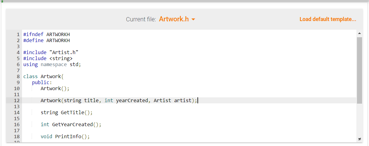 is -1 or Artist Name (XXXX-YYYY) otherwise. Complete the Artwork class (in