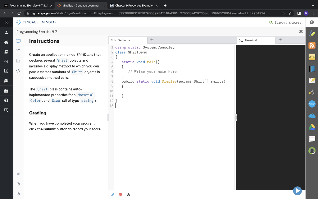 \begin{tabular}{l|l|l|l} & 1 & using static System. Console; \\ Create an