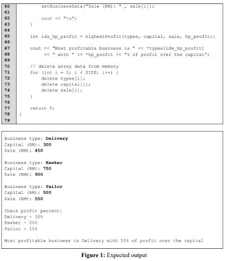 and/or logical errors, if any). The program has three (3) user-defined functions