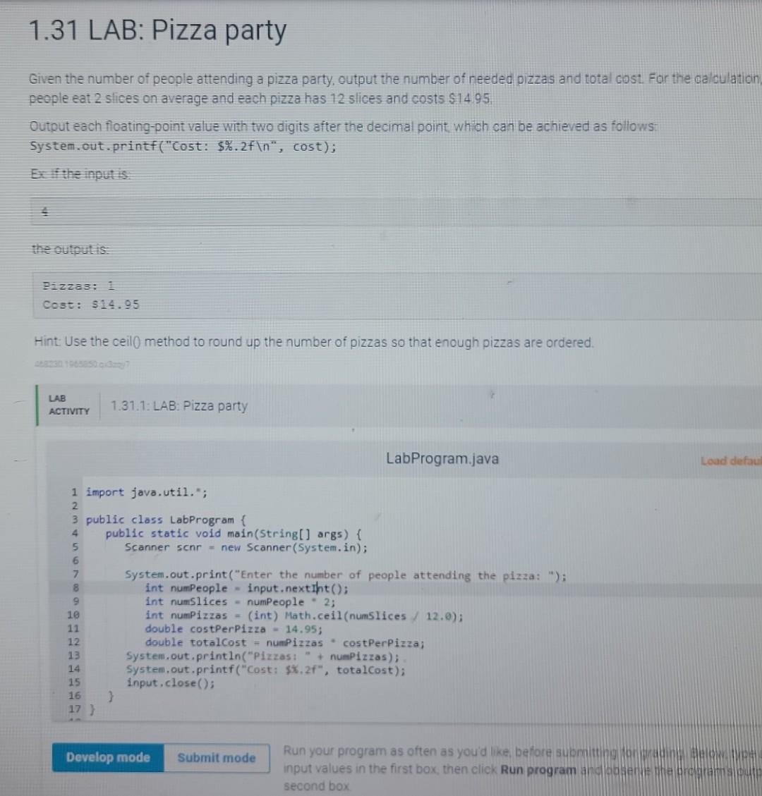 Please help in Java, I continue to get this error message 1.31