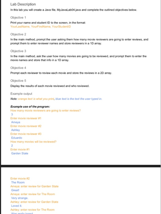  Lab Description In this lab you will create a Java file,