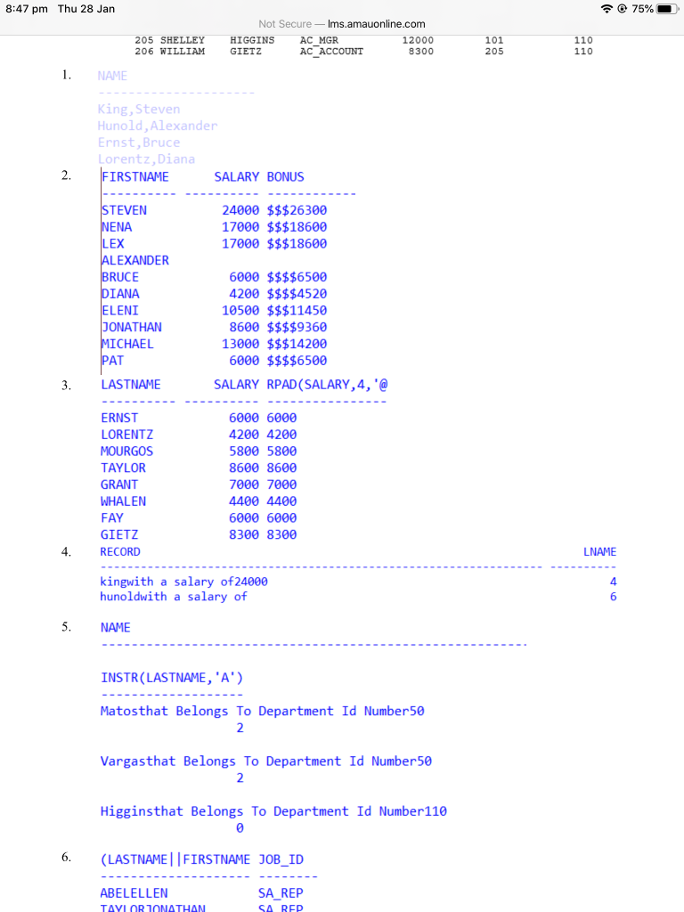 Use the Employees table (copy and paste the code in SQL command
