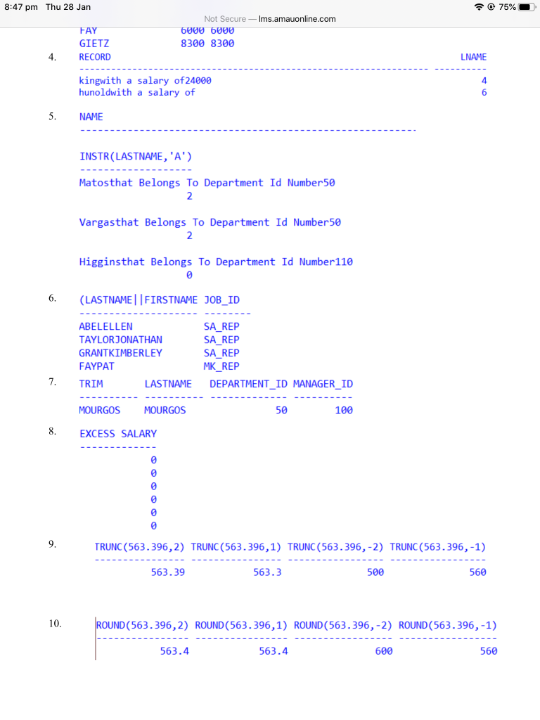 line) Based on the given table: Employees table as shown below, write