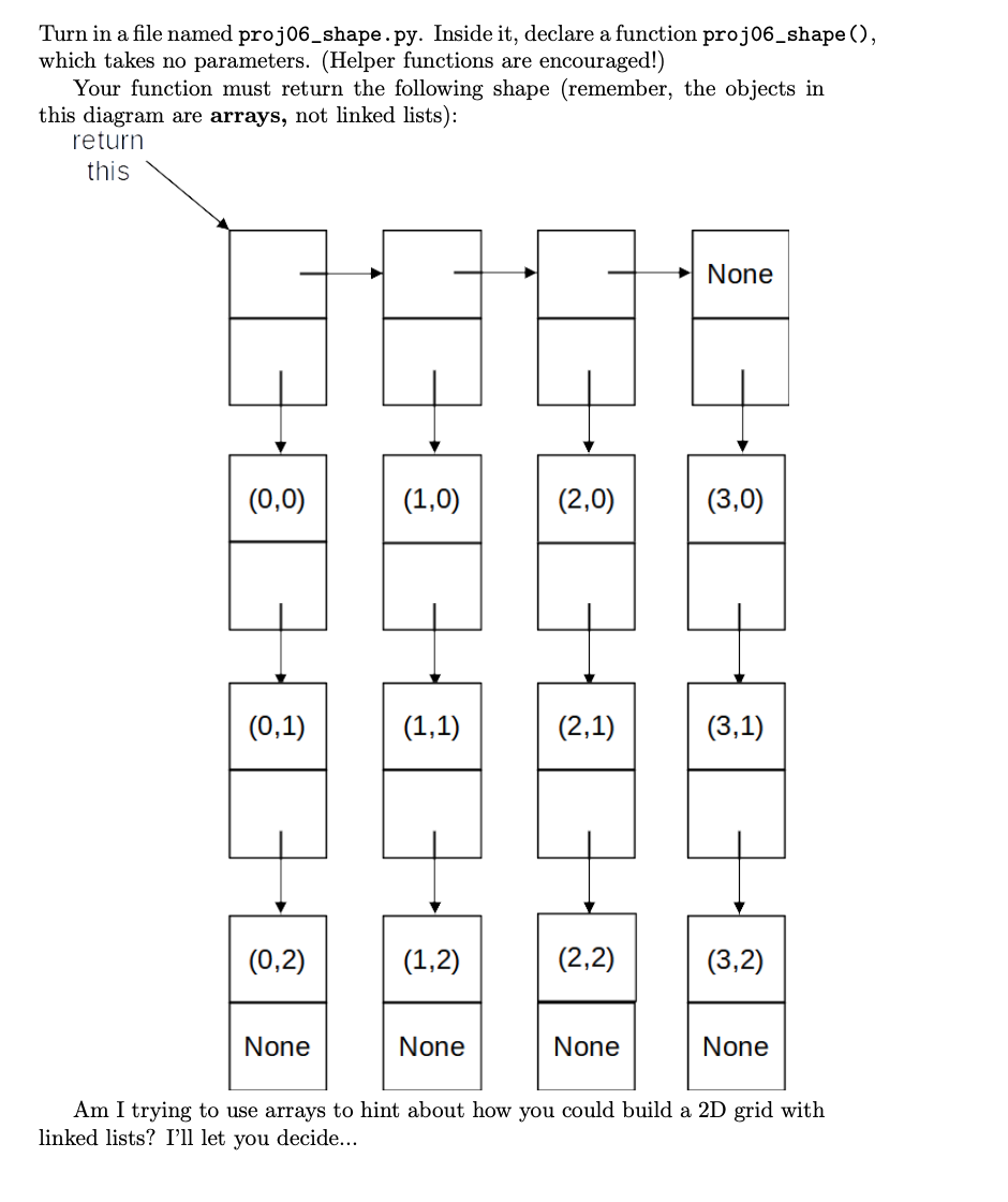 In python please help Turn in a file named proj06_shape.py. Inside it,