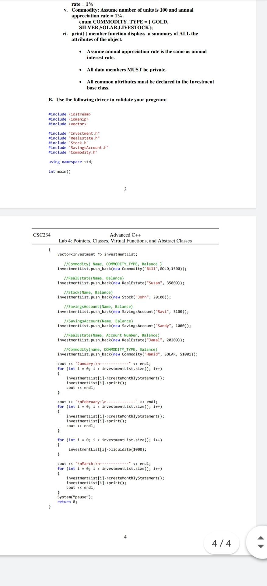 Classes Grading: Be sure to follow the Coding Standard Guidelines. You must
