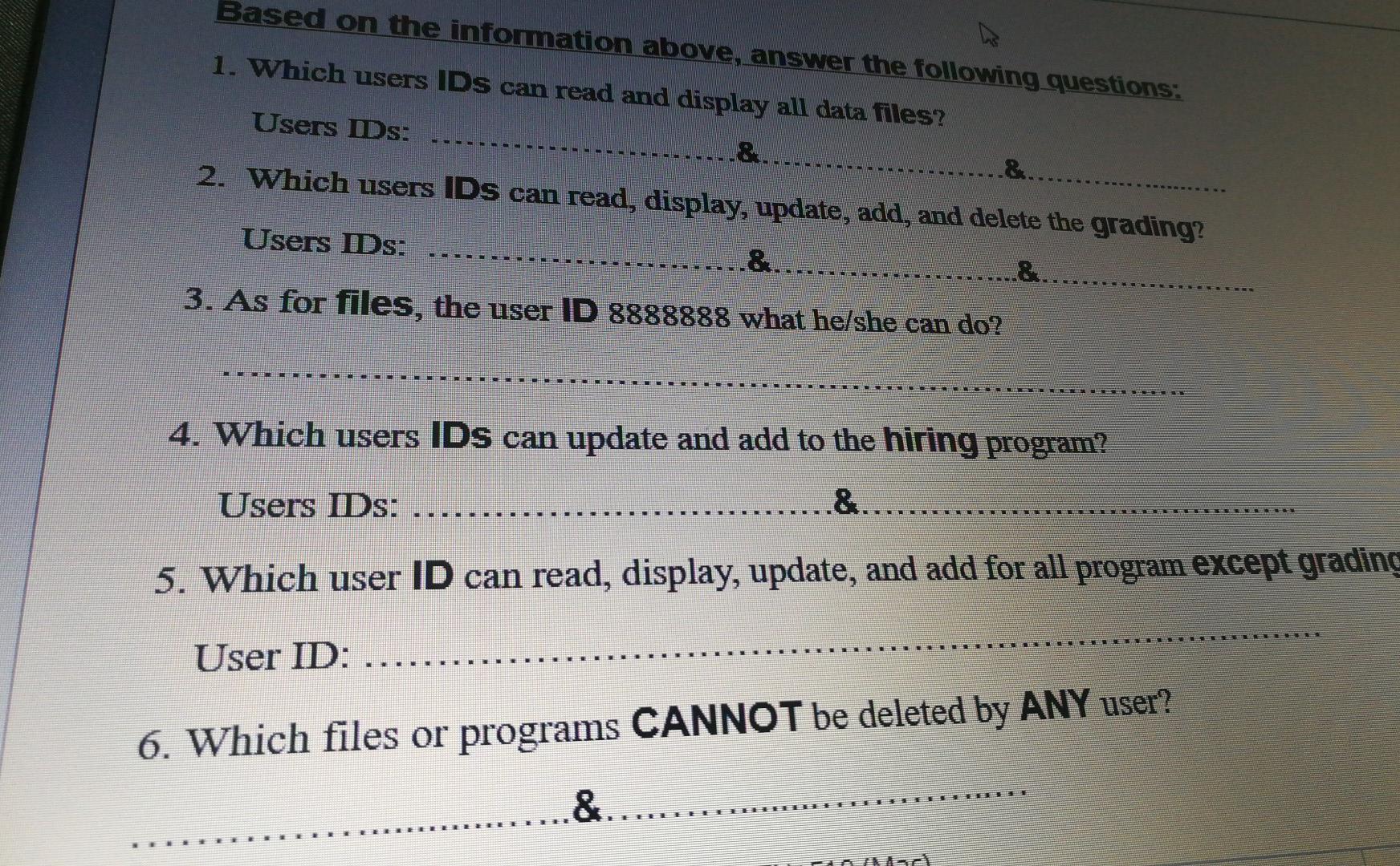 user can access and what actions they are permitted to perform. When