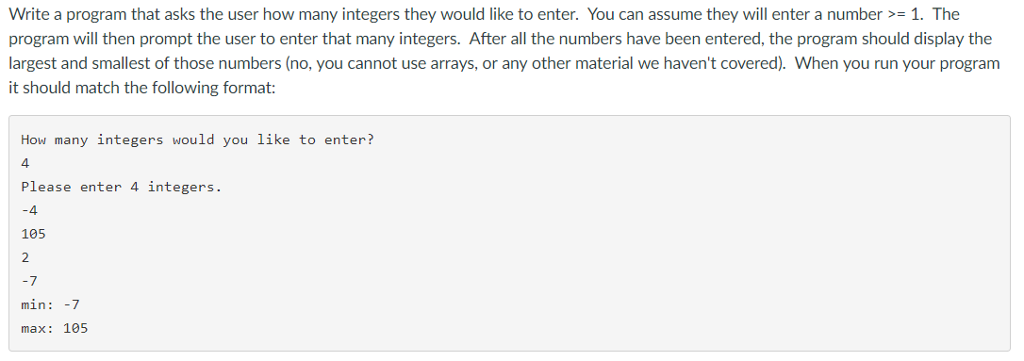 Please help with writing the code for the following program, or an