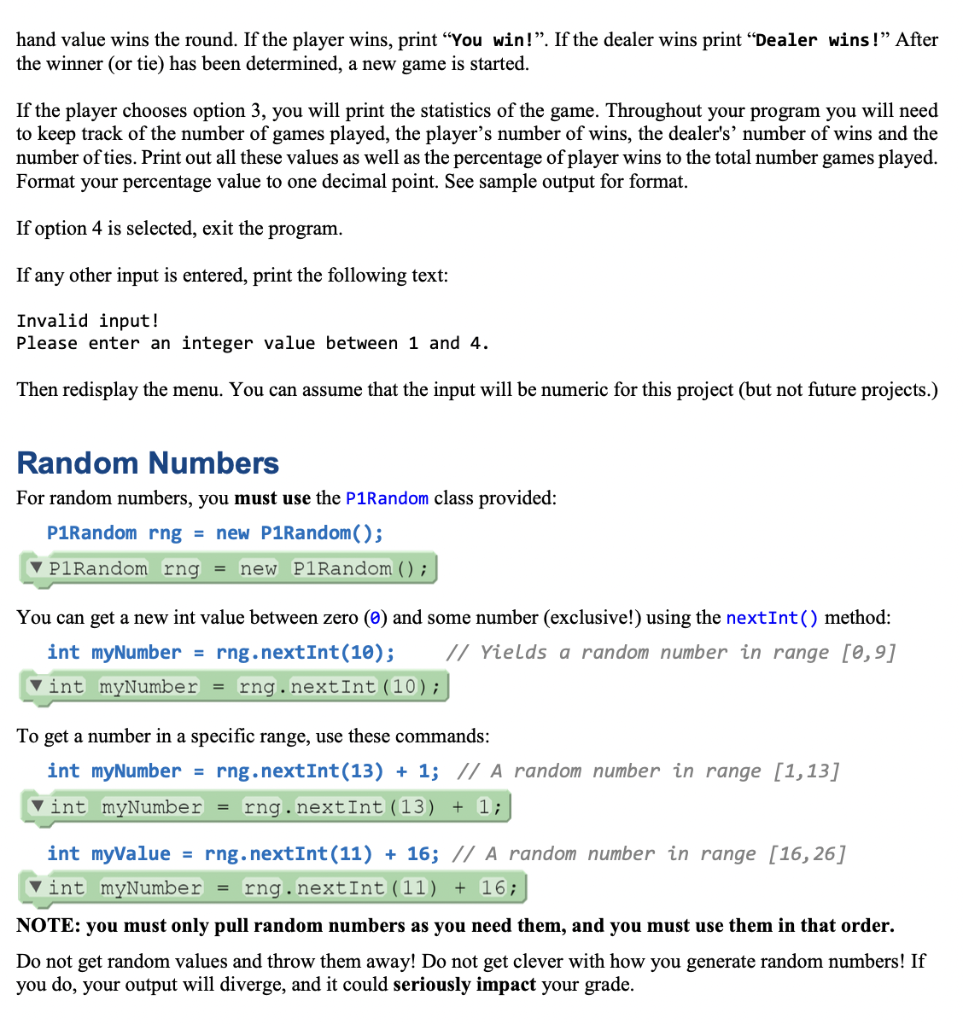 class Blackjack { public static void main(String args[]) { Scanner scanner =
