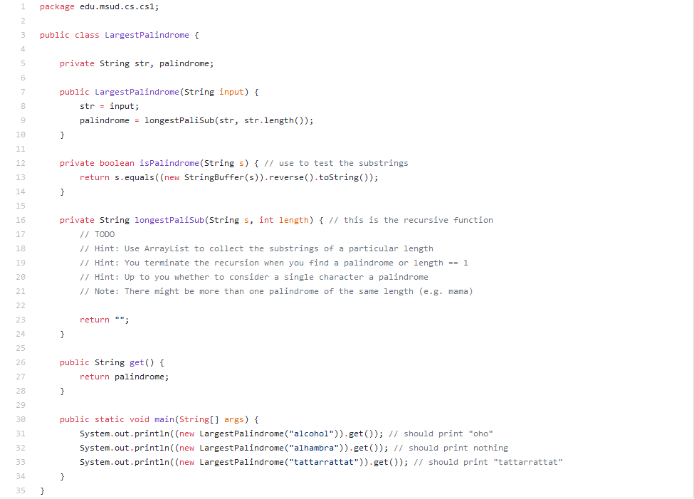 In Java Write a program LongestPalindromicSubsequence that takes a string as a