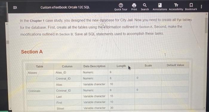  ! Custom eTextbook: Orcale 12C SQL TT Annotations Accessibility Bookmark Quick