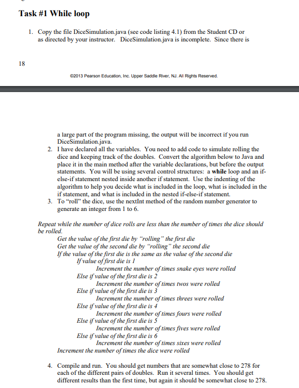 rolled for each different pair of doubles. */ import java.util.Random; //to use