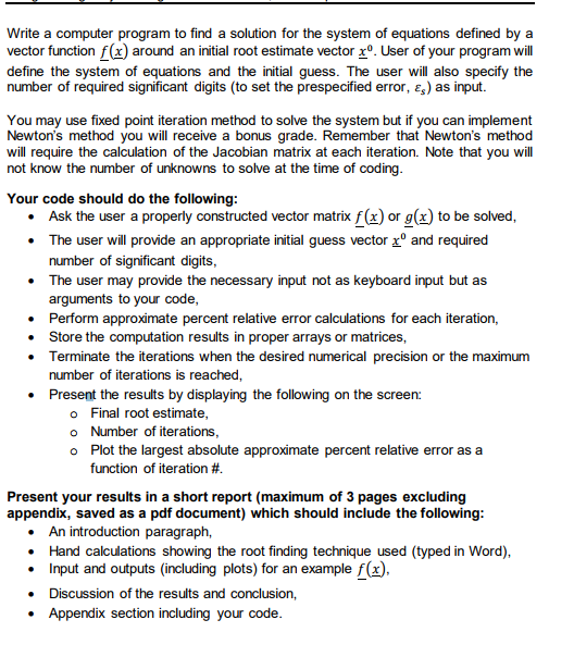 I'm asked to write a matlab code to get the single fixed