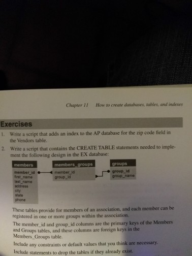  Write a script that adds an index to the AP database