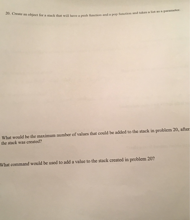  OCaml Language or a stack that will have a push function