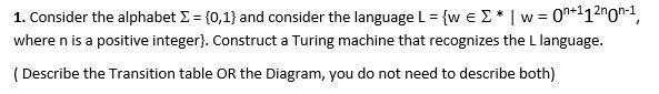 1. Consider the alphabet E = {0,1} and consider the language