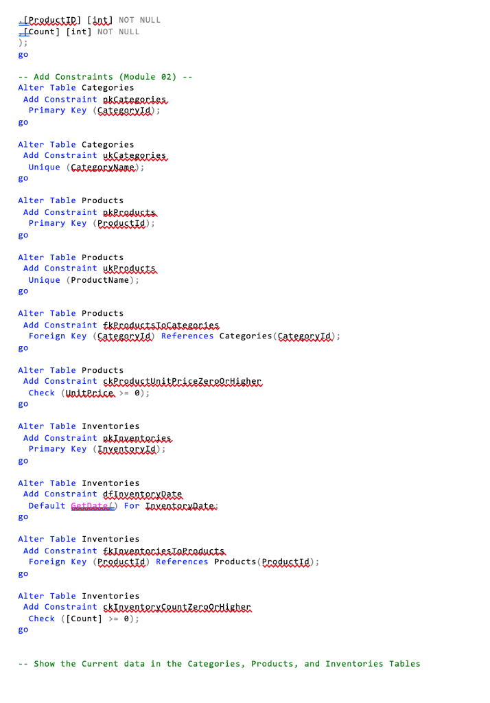 file demonstrates how to process data in a database -- Change Log:
