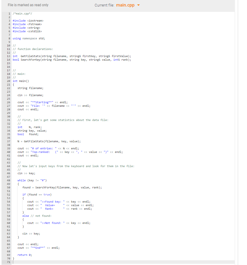 # of (key, value) pairs in the given file. Also returns the