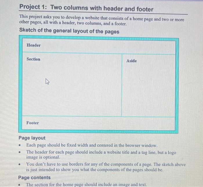 Using html and css files create a website that looks like the