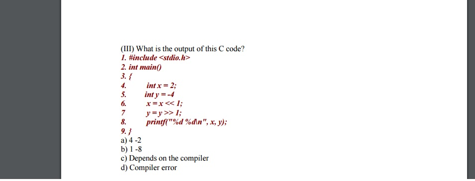 bit is equivalent to multiplying the value by 2. Write a function