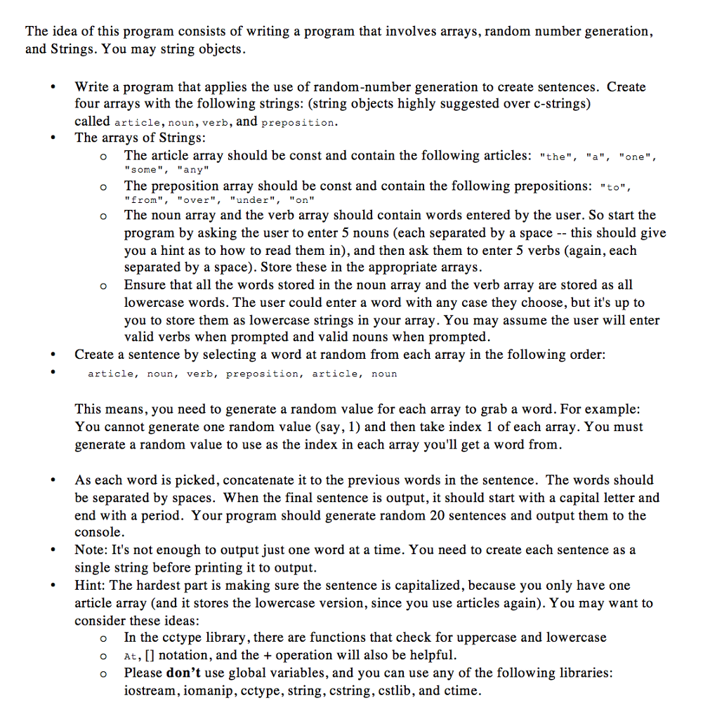  Here are the instructions for a program in C++. What follows