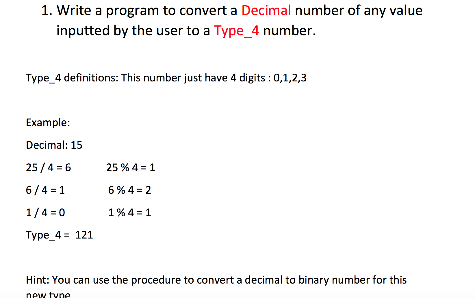 C++ programing (Visual Studio) Write a program to convert a Decimal number