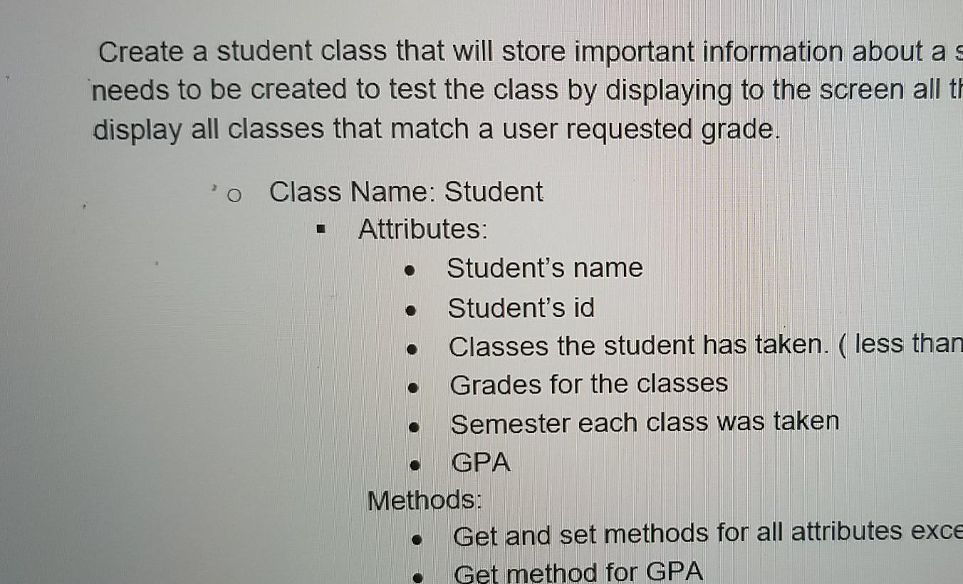 by displaying to the screen all the attributes and display all classes