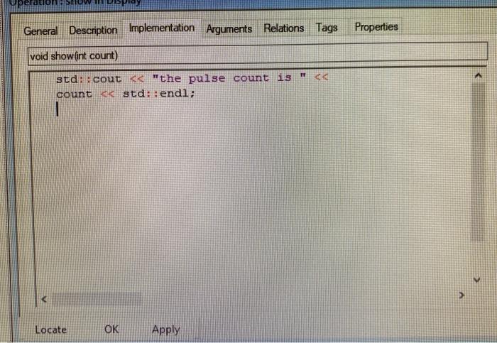 Classes-Display-Operations and modify code in the implementation tab to display the output