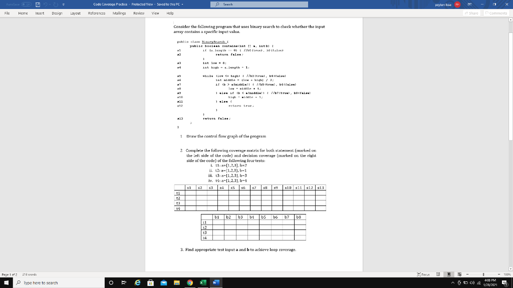  P e Search peyton his Code Coverage Practice - Protected View