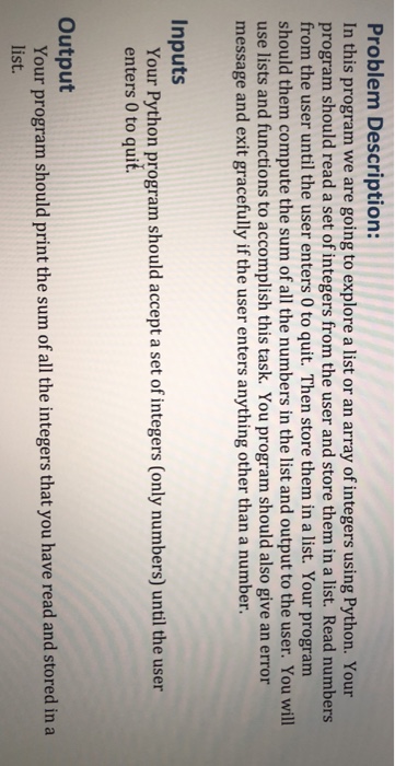  Problem Description: In this program we are going to explore a