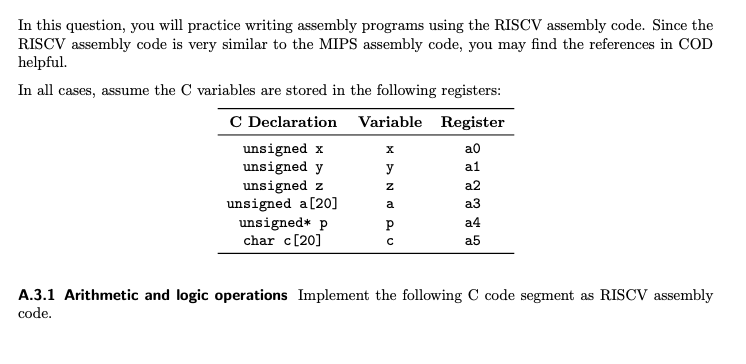  In this question, you will practice writing assembly programs using the