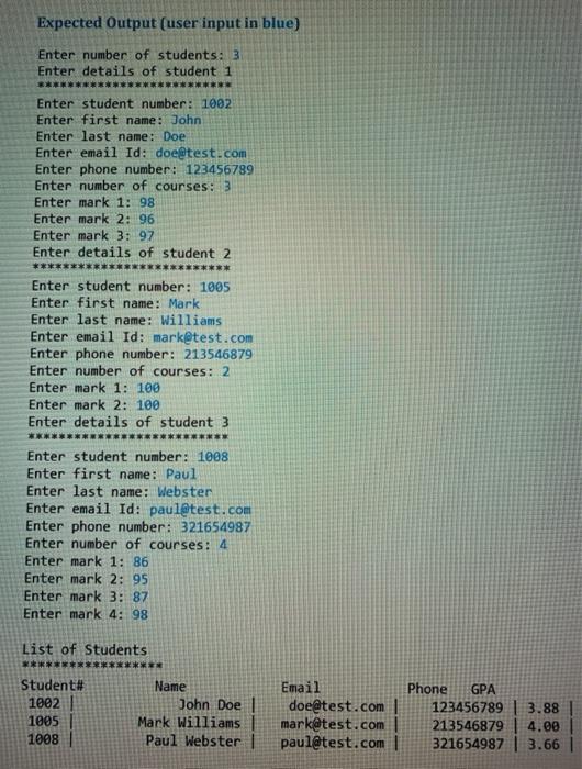of a person (first name, last name, email, and phone number) and