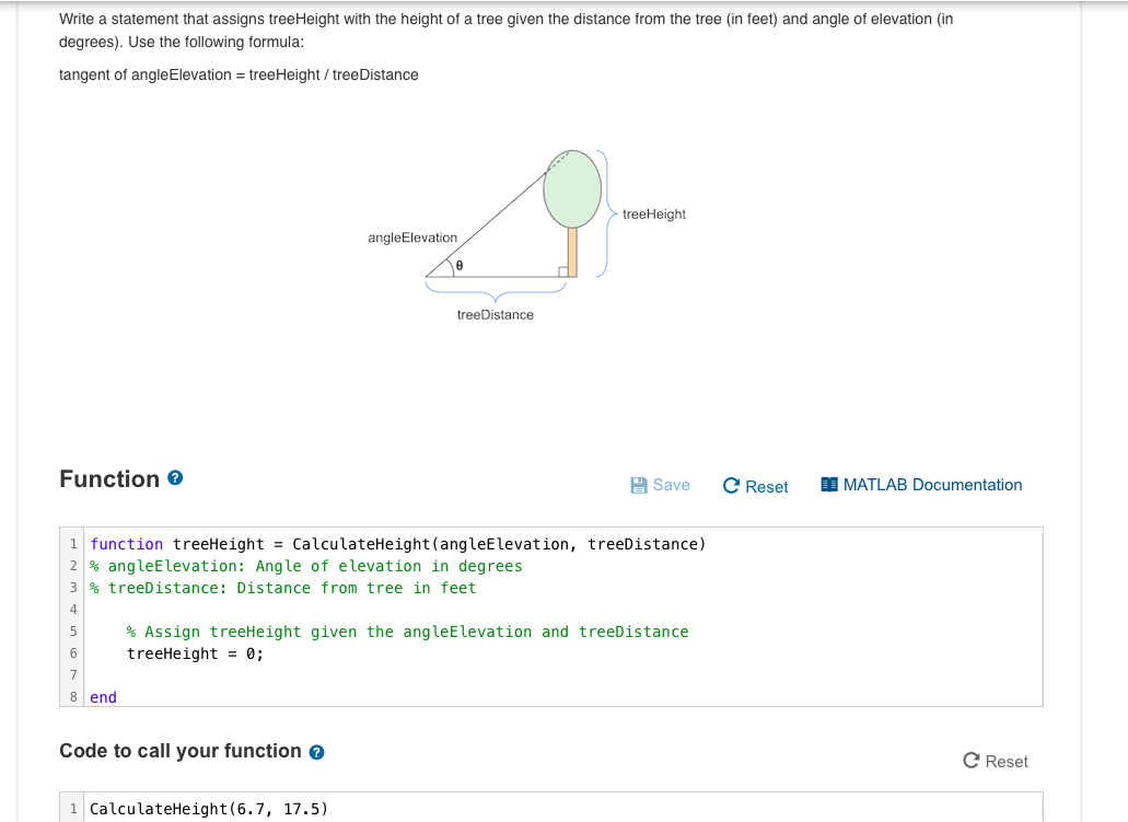 Write a statement that assigns tree Height with the height of