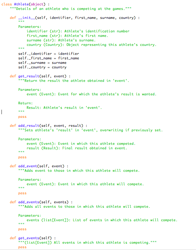 Python Question : How to make this class work ? You can