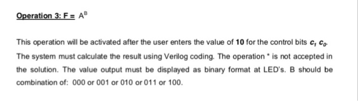  What is the verilog code for 3bit inputs Operation 3: AB