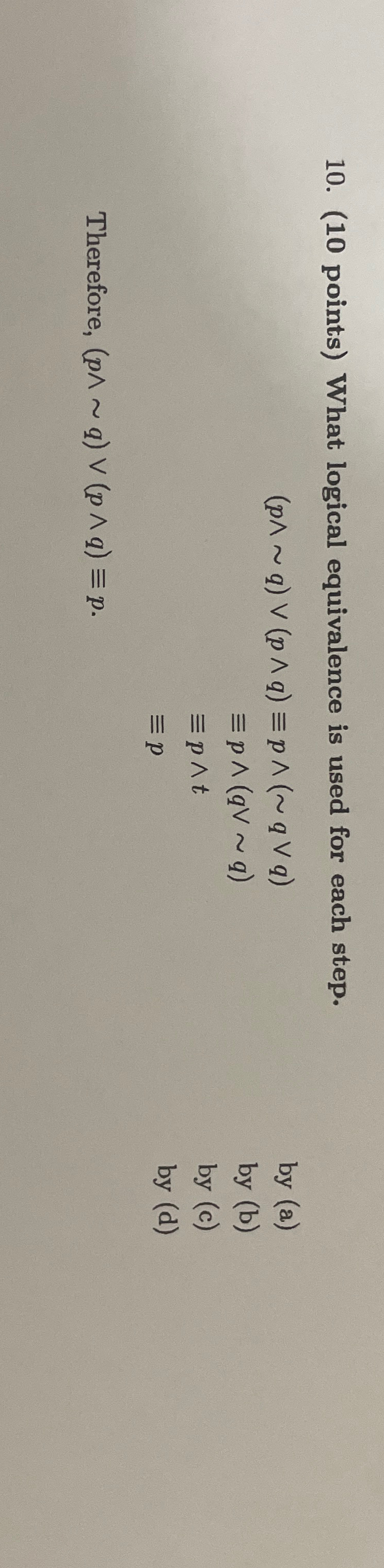  Question 10 